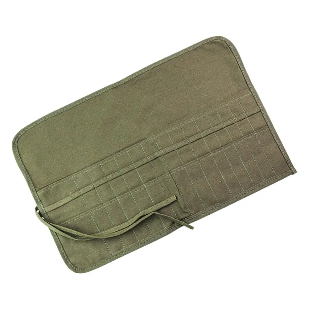 1pc Watercolor Oil Brush Holder Large Capacity Multifunctional Canvas Storage Case Roll Up Tool Bag Multiple Compartments bag