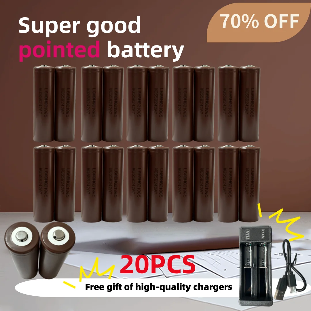 2024 Free delivery of 100% original rechargeable 18650 battery 3.7V 3500mAh 25A discharge 18650 HG2 +Pointed