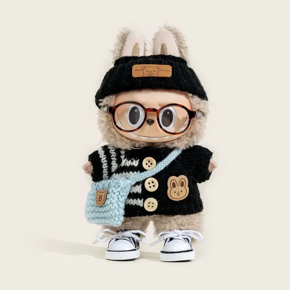 Für 17 cm Plüsch Labubu II Puppen Mini Mode OOTD Nette Overall Kleid set Kleidung Outfit Puppen Zubehör Kleidung Geschenk