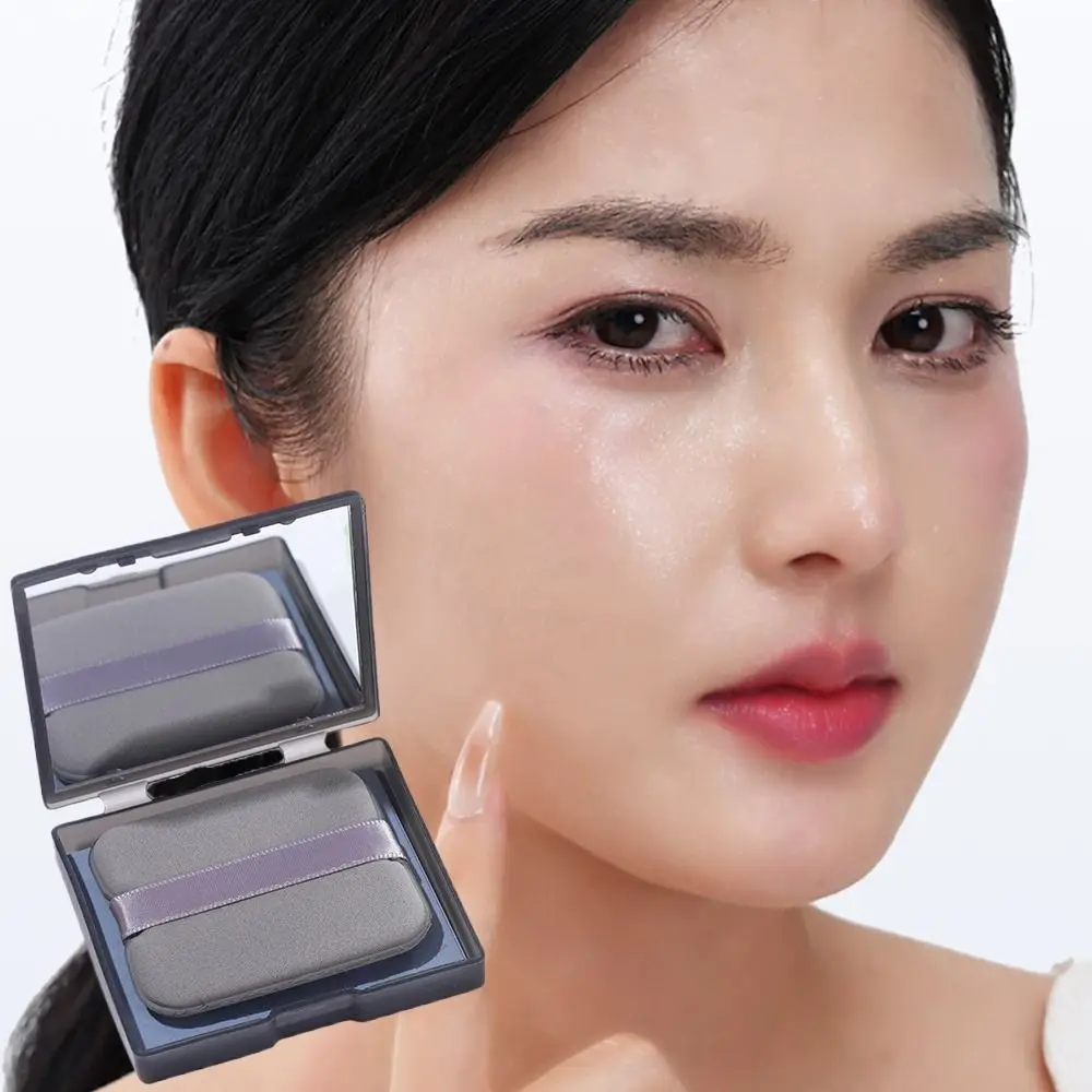 กระดาษดูดซับน้ำมันบนใบหน้าแบบสดชื่นพร้อมพัฟแป้งและกระจก เครื่องมือดูแลผิวหน้าควบคุมความมัน กระดาษเช็ดหน้าที่อ่อนโยนต่อผิว