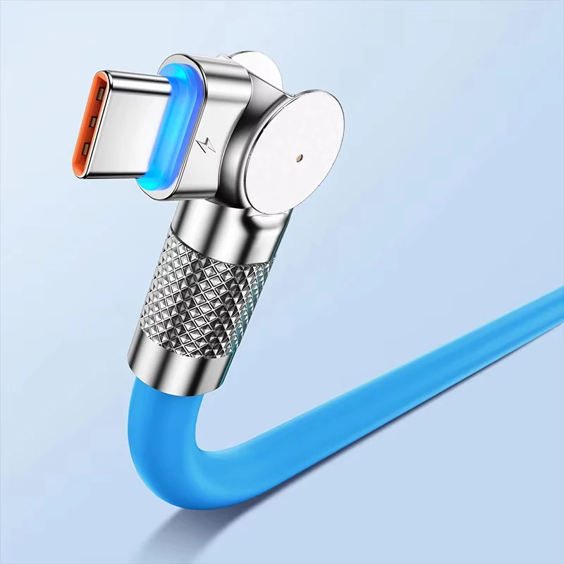 NNBILI 6A USB Typ C 180 Grad Schnell-Ladekabel 120W USB-C Datenkabel für Samsung Xiaomi 12 13 HUAWEI Poco 1m 1,5m 2m ﻿