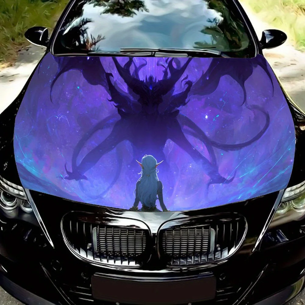 

Mystic Tentacle Demon car hood stickers, waterproof self-adhesive, scratch resistant, easy to stick, durable car PVC stickers, c