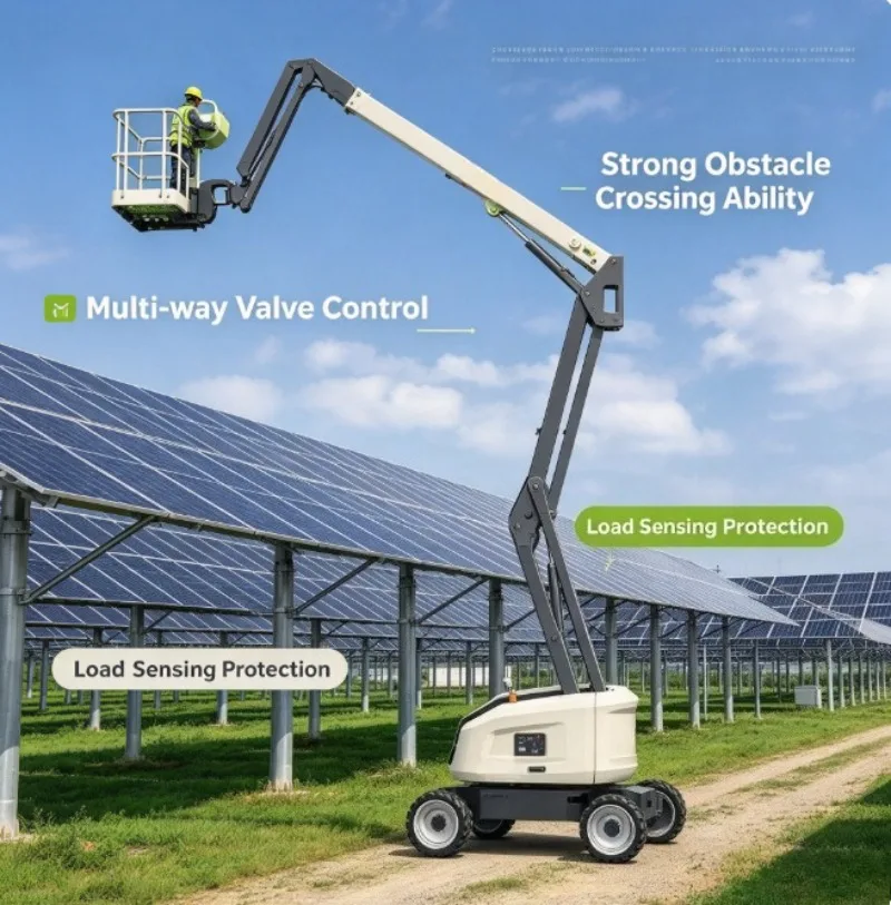 Articulating Boom Lift 19.38m Electric Cherry Picker AWP 250kg 360kg Load 12.1m Reach Flexible Articulated Arm Design