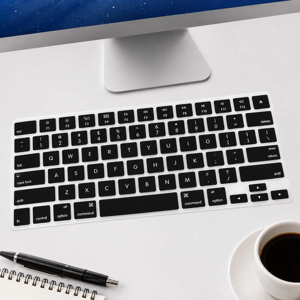 HRH Ultra Thin English QWERTY Silicone Keyboard Cover US Layout for Apple Magic Keyboard 1 2 A1644 MLA22L/A 2015 2016 Soft Skin