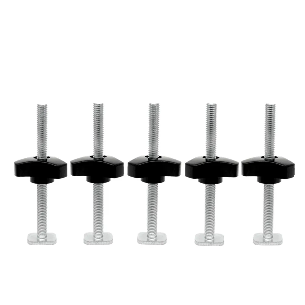 10 Pack / 5 Pack T Bolt and Nut Set M8 Woodworking Tool Jig Screw Slot Fastener and Through Hole Nut Miter Track Bolts W/Thread