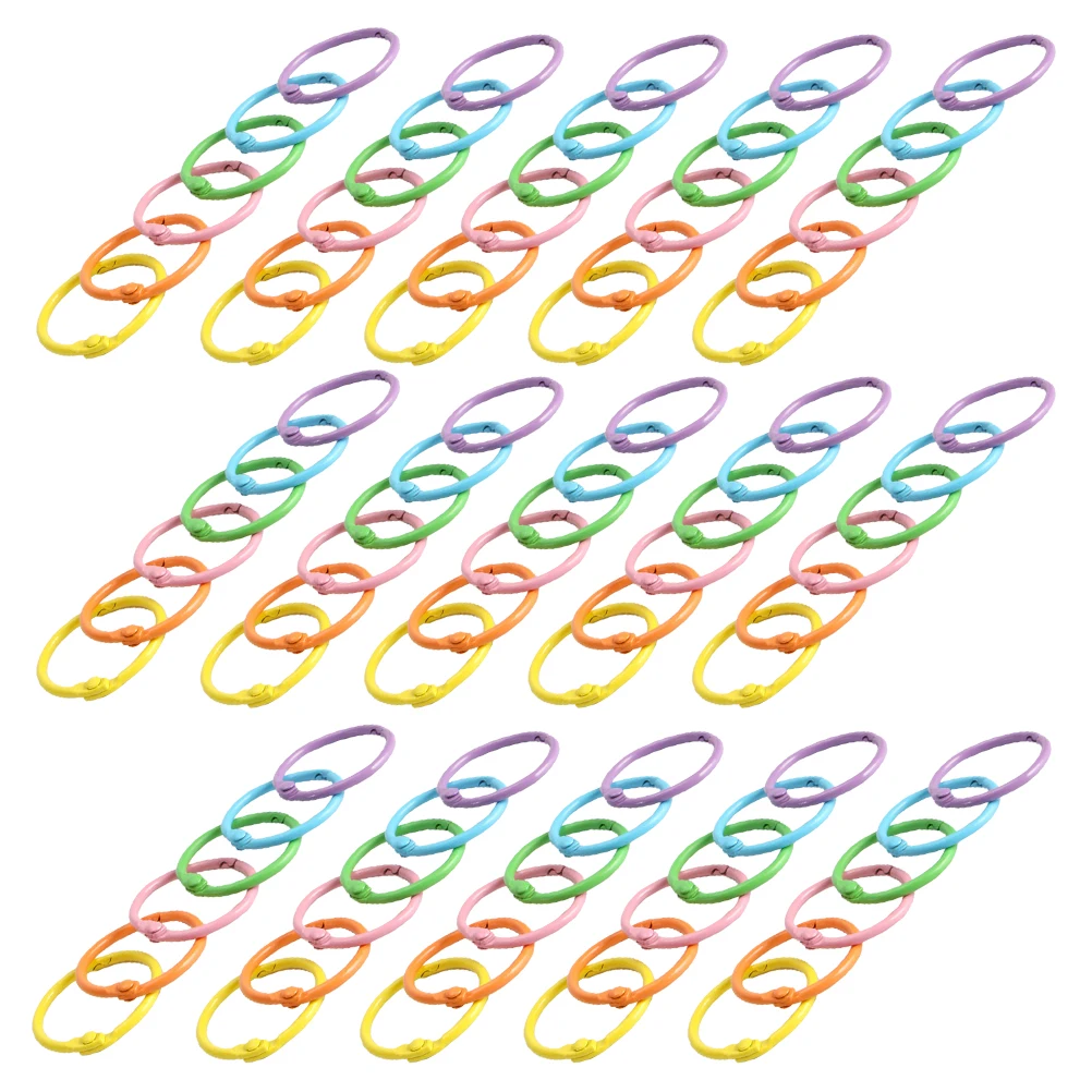 140pcs Metal Binder Multi-Function Key Rings Round Loose Leaf Hoop Buckles For Index Cards Office Diy Crafting