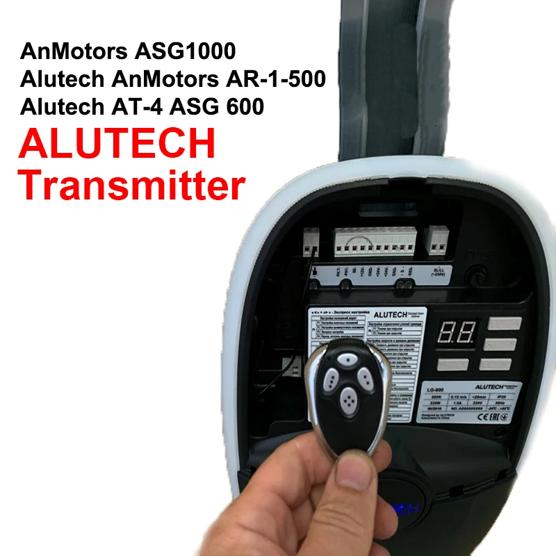 for Alutech AT-4 AR-1-500 ASG 600 AN-Motors AT-4 ASG1000 Remote Control 433MHz Dynamic Code 4 Buttons Garage Door Opener