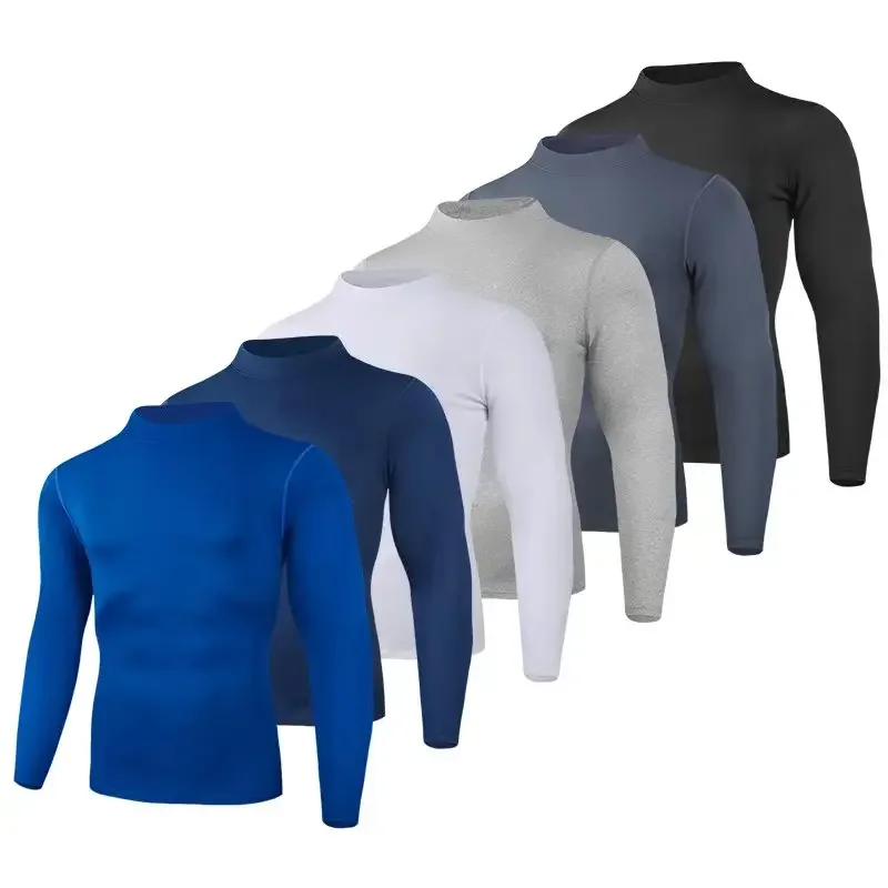 

Long-sleeved sportswear for men, moisture-absorbent running breathable quick-drying T-shirt, fitness elastic base layer top