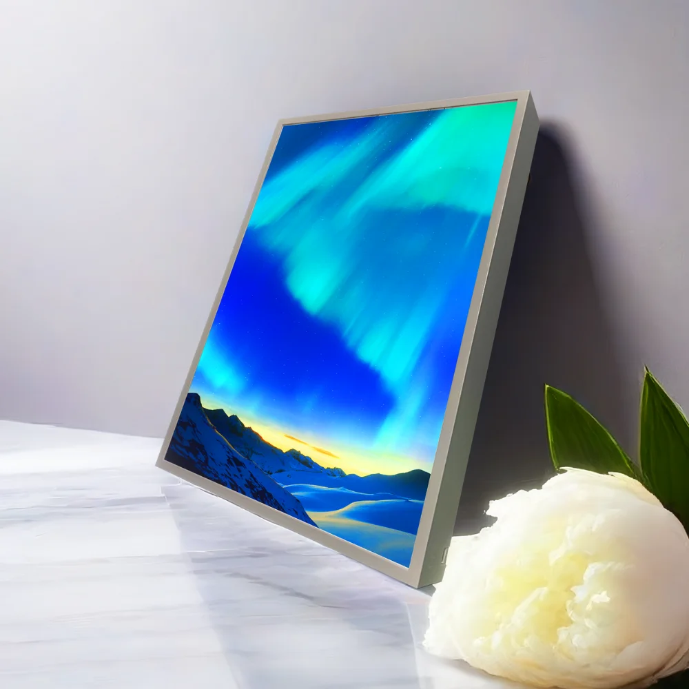 Tiktok-Cadre photo néon à gradation USB, belle aurore chaude, peinture lumineuse HD, décoration créative pour la maison de Noël, cadeau de lumière