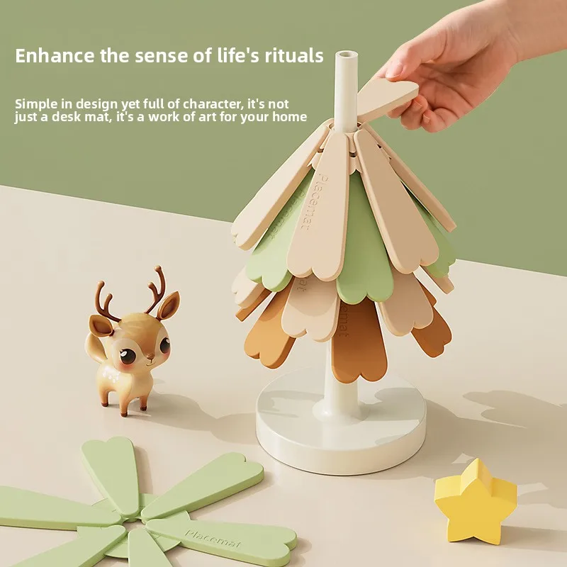 قسط شجرة عيد الميلاد على شكل حصيرة مقاومة للحرارة الإبداعية ارتفاع درجة الحرارة سيليكون الجدول حصيرة وعاء حصيرة وسادة مقاومة للحرارة #4