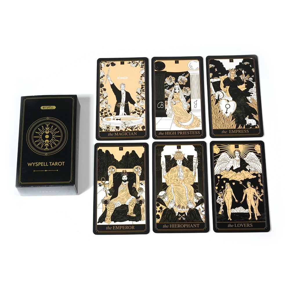 Wyspell Modern Tarot Unique Tarot Cards Beginner Set 78 Pcs Cards Based on Traditional Rider Tarot 10.3*6cm