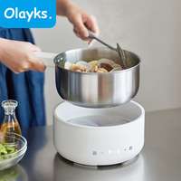 Olayks 2.5L Electric Cooker Stainless Steel Steamer Multicooker Single/Double Hot Pot Smart Electric Cooking Pot for Home 220v