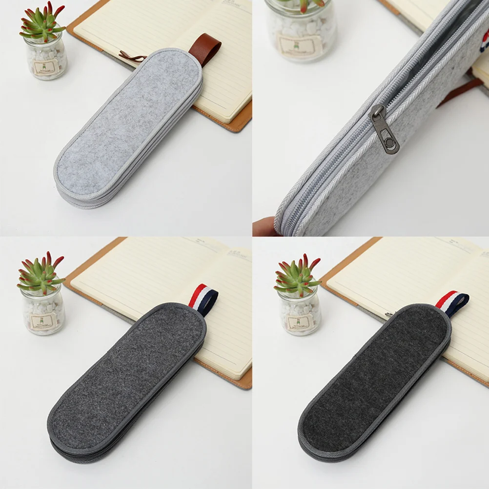 

Felt Cloth Flatware Storage Bag Light Grey Portable Tableware Storage Pouch Waterproof Knives Forks Straws Organizer for Outdoor