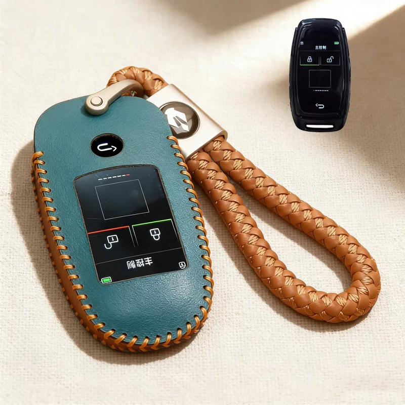 

Hand Stitched Key Case for CF920 Modified Smart LCD Key Case Smart Key Display Key Cover Modified LCD Key Holder Fob Keychain