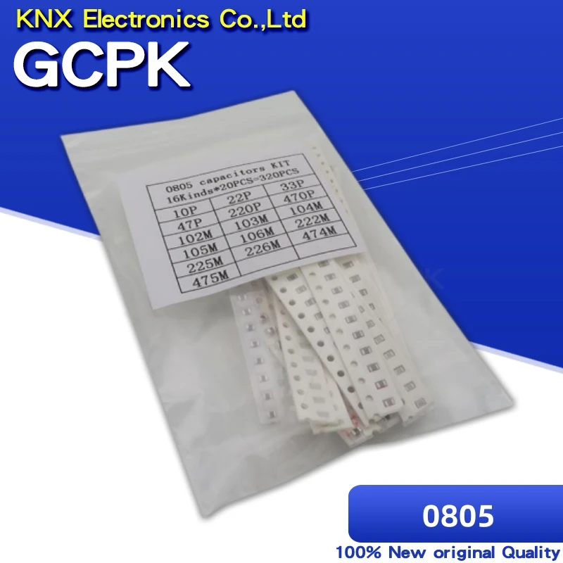 0805 SMD Capacitor assorted kit ,16values*20pcs=320pcs 10PF-22UF Samples kit