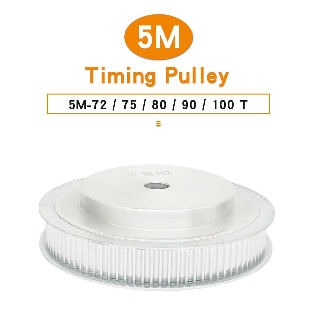 Roda m da Polia72t 75t 80t 90t 100t Furou o Tamanho 12 mm Passo 5.0 Polia da Liga Nenhum Parafuso da Postição para a Correia de Borracha da Largura 20 25 mm m a