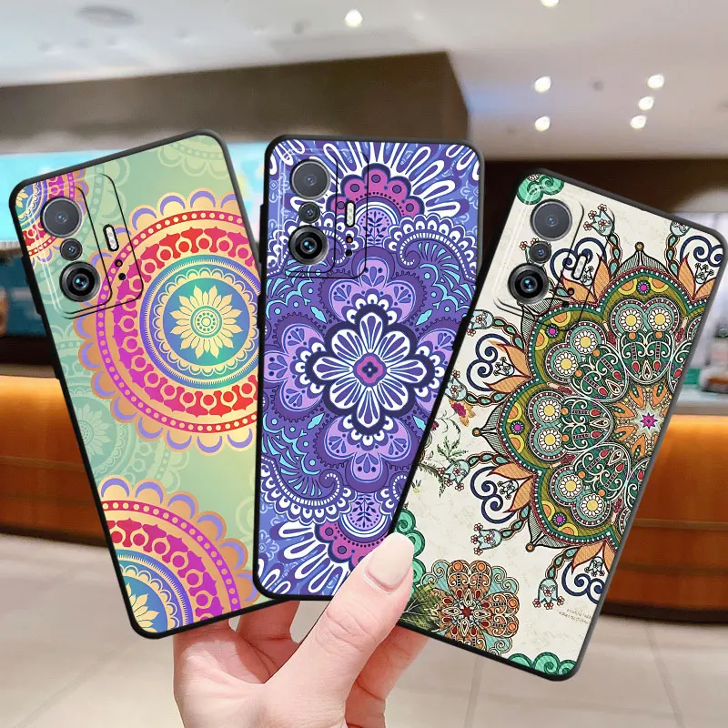 Phone Case for Xiaomi Mi 13 10T Pro 11 Lite 11T 12 Lite Note 10 12T CC9 Pro 11T Color Mandala Flower Back Funda Cover TPU Soft