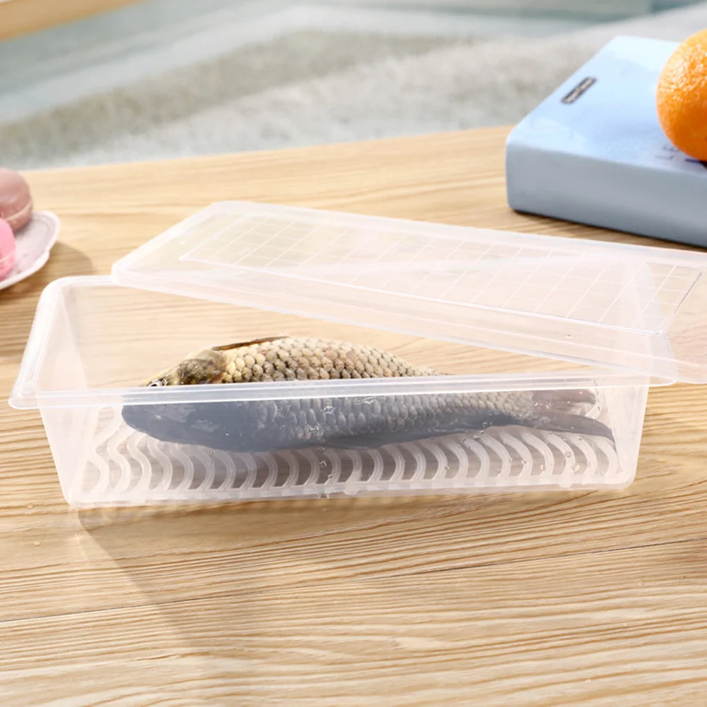 

2pcs Fridge Food Storage Container With Removable Drain Plate Vegetable Fruit Keeper Airtight Box For Refrigerator Organizer