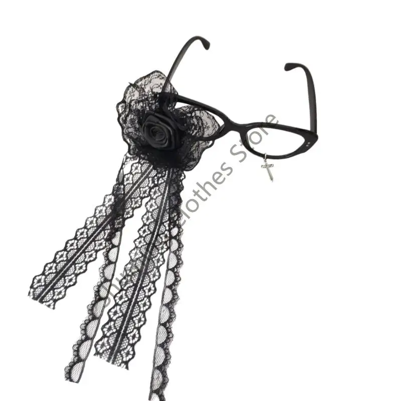 

M68A Lolitas Crucifix Glasses Frame Subcultures Eyewear Halloween Cosplay Costumes