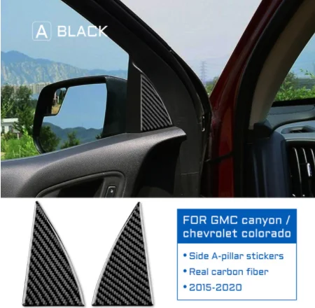 

Car Door Triangle Window Trim Cover Real 3D Carbon Fiber Sticker for Chevrolet Colorado 2015-2020 LHD RHD Interior Upgrade Kit