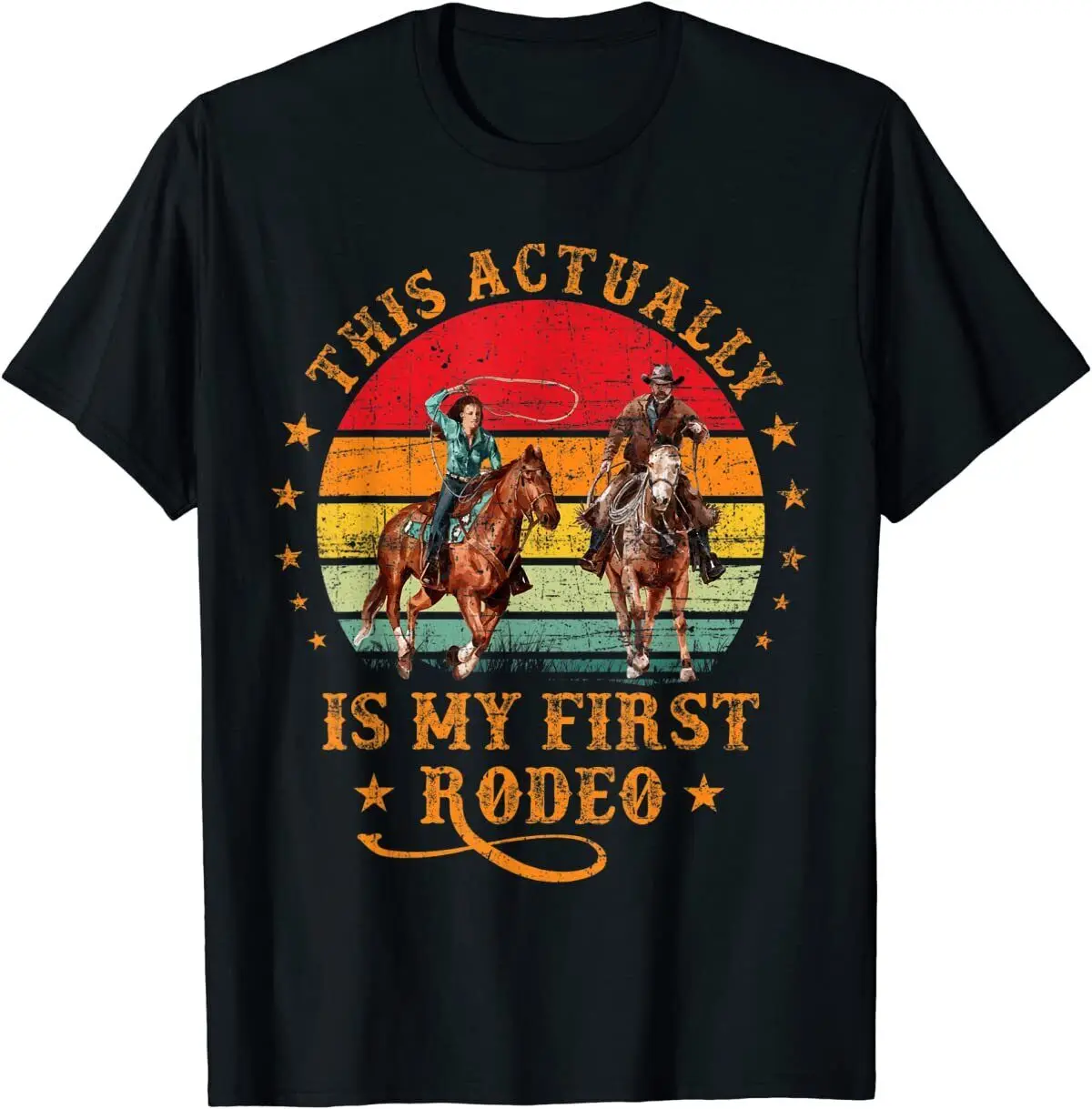 This Actually Is My First Rodeo Country Life Howdy Retro T-Shirt