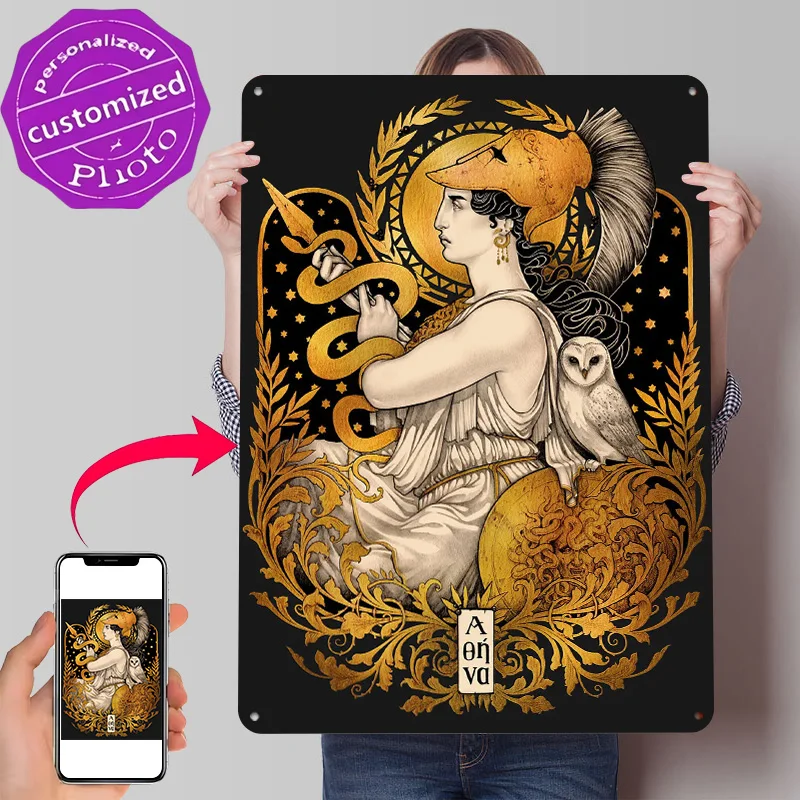 This Is My Take on Pallas Athena Poster Retro 3D Printed Metal Signs Customized Wall Hanging Gift for Living Room Decoration