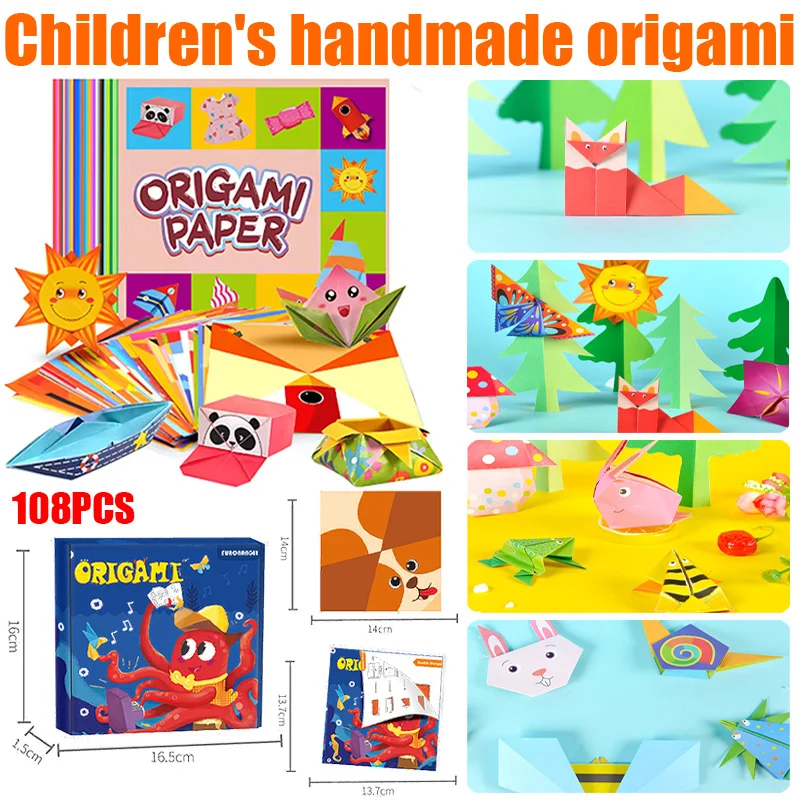 Kit de origami 27 designs folhas origami papel artesanato guiando livro diy arte artesanato projetos aprendizagem precoce brinquedos educativos presentes