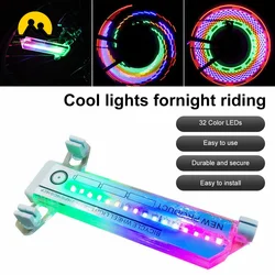 Bike Wheel Light Waterproof Bicycle Spoke Light 32LEDs Safety Tire Light Different Patterns Without Battery Cycling Accessories