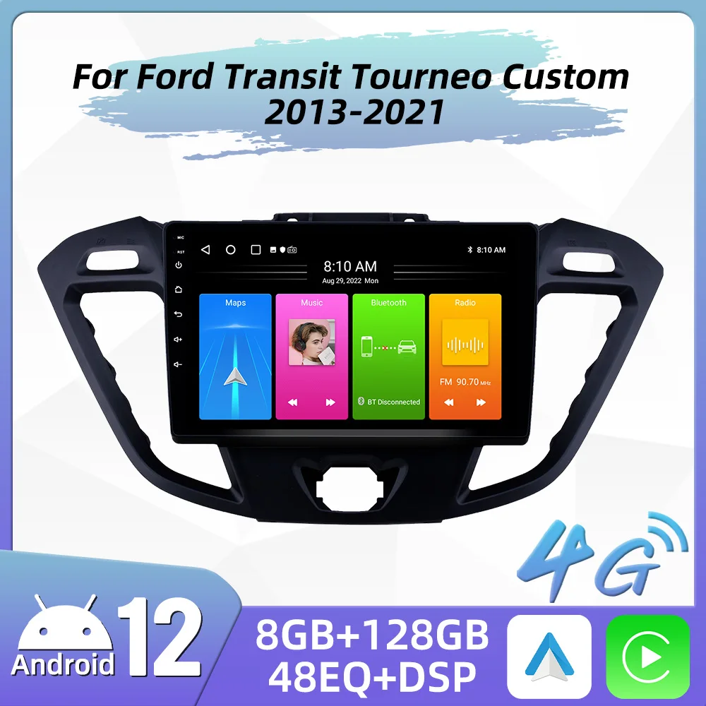 

For Ford Transit Tourneo Custom 2013 - 2021 Car Radio 2 Din Android Multimedia Player Screen Head Unit Navigation Carplay Stereo