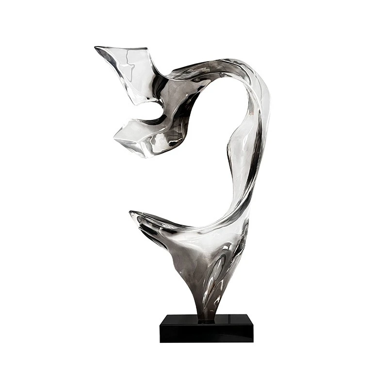 Sales office, staircase hotel lobby abstract transparent resin sculpture, entrance living room TV cabinet ornament