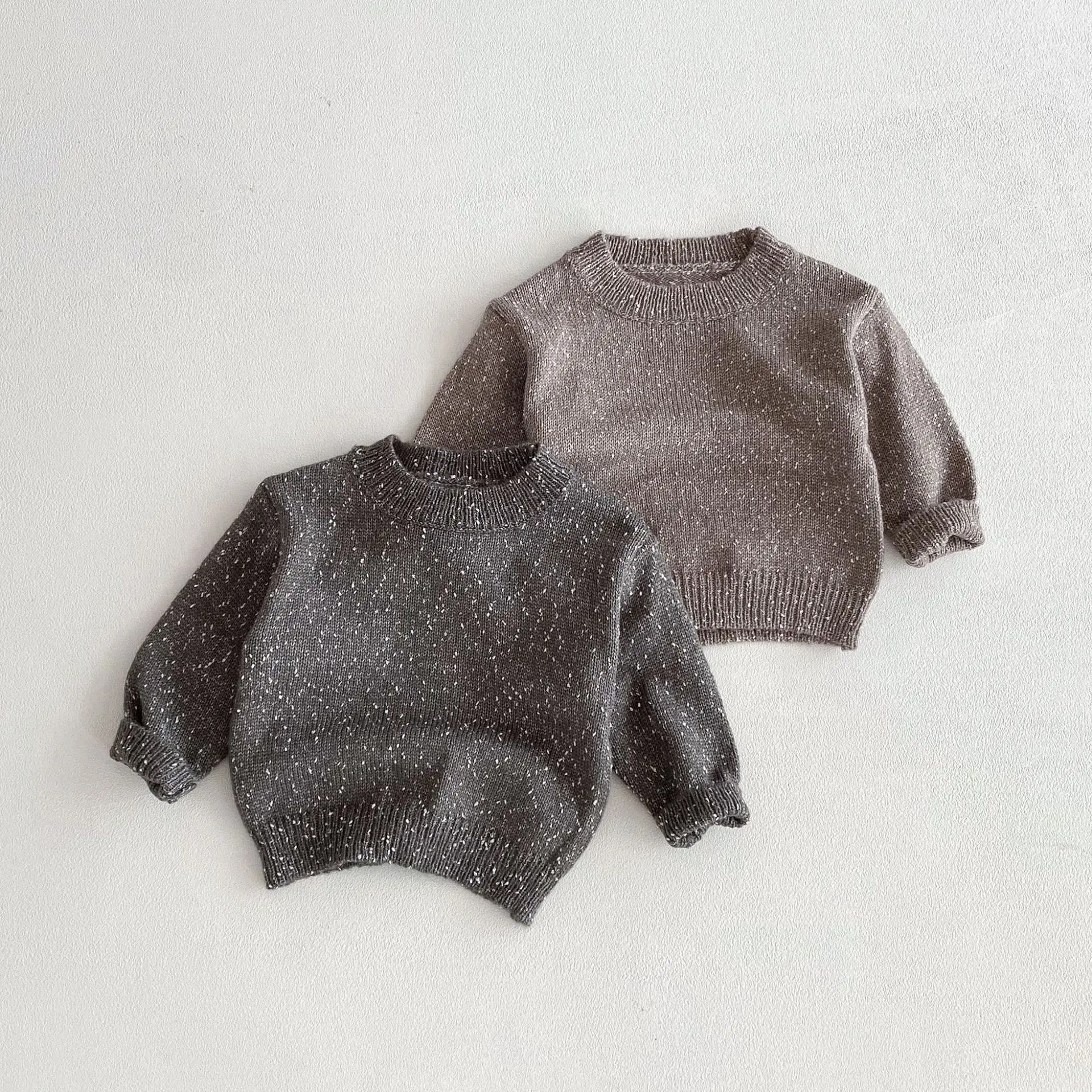 

2025 Autumn New Girls Long Sleeve Casual Sweater Cotton Baby Cotton Knit Pullover Children Colored Dots Sweater Kids Clothes