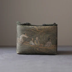 Thickened Storage Bag Organizer Ancient Painting Cloth Bag Portable Bags for Cups Tea Set Travel Bag