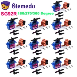 10x 9g SG92R Micro Analog Servo Motor 180/270/360 Degree Controllable Angle Continuous Rotation for Airplane Model DIY Robot Toy