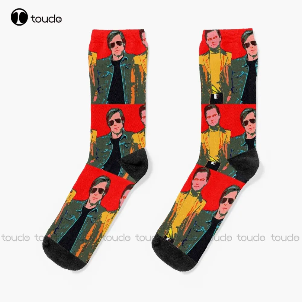 Leonardo Dicaprio And Brad Pitt Socks Fun Socks For Men Fashion Creative Leisure Funny Art Abstract Oil Painting Socks Funny