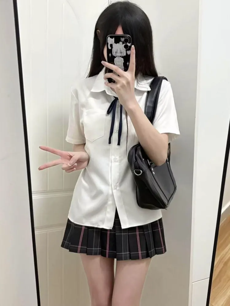 

Японский Sle Basic Loose ort Sve irt Женский Faion College Wind JK orm Ранняя осень 2) Топ Полиэфирная ткань