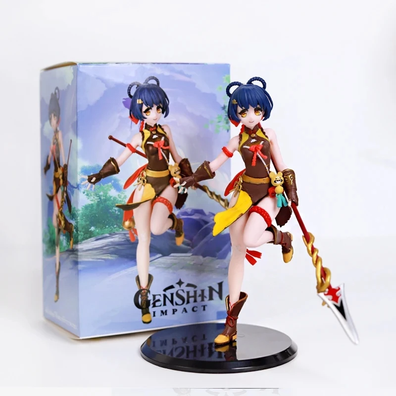 Model Pop Speelgoed Basis Speelgoed Pop Beeldje Ornament Actie Ornamenten Anime Genshin XiangLing Figuur Dienen Schattig Kawayi Pop PVC 19cm