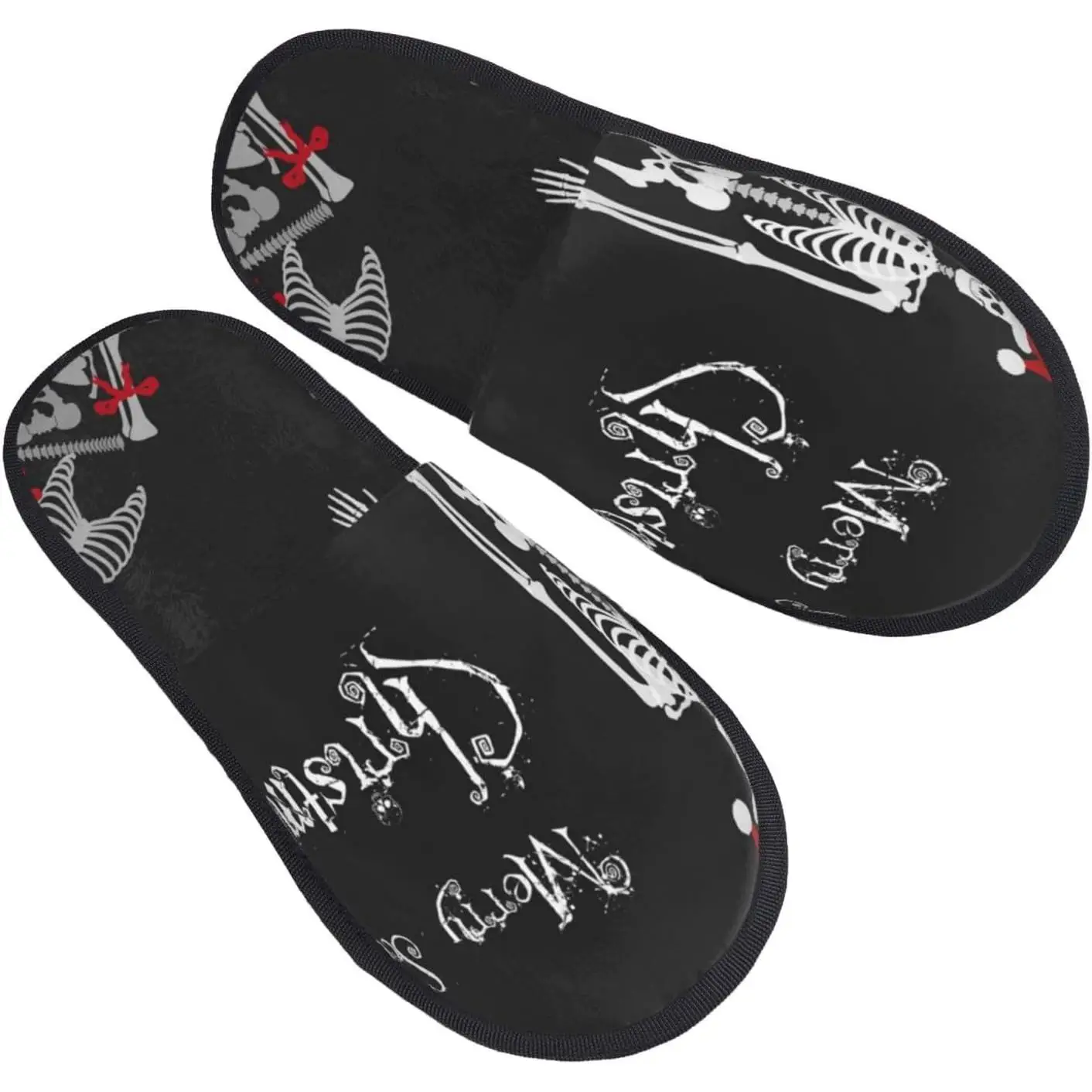 

Women'S Fuzzy Slippers Santa Claus Skeleton Warm Furry Slippers With Non Slip Winter Slip-On Indoor Outdoor Plush House Slippers