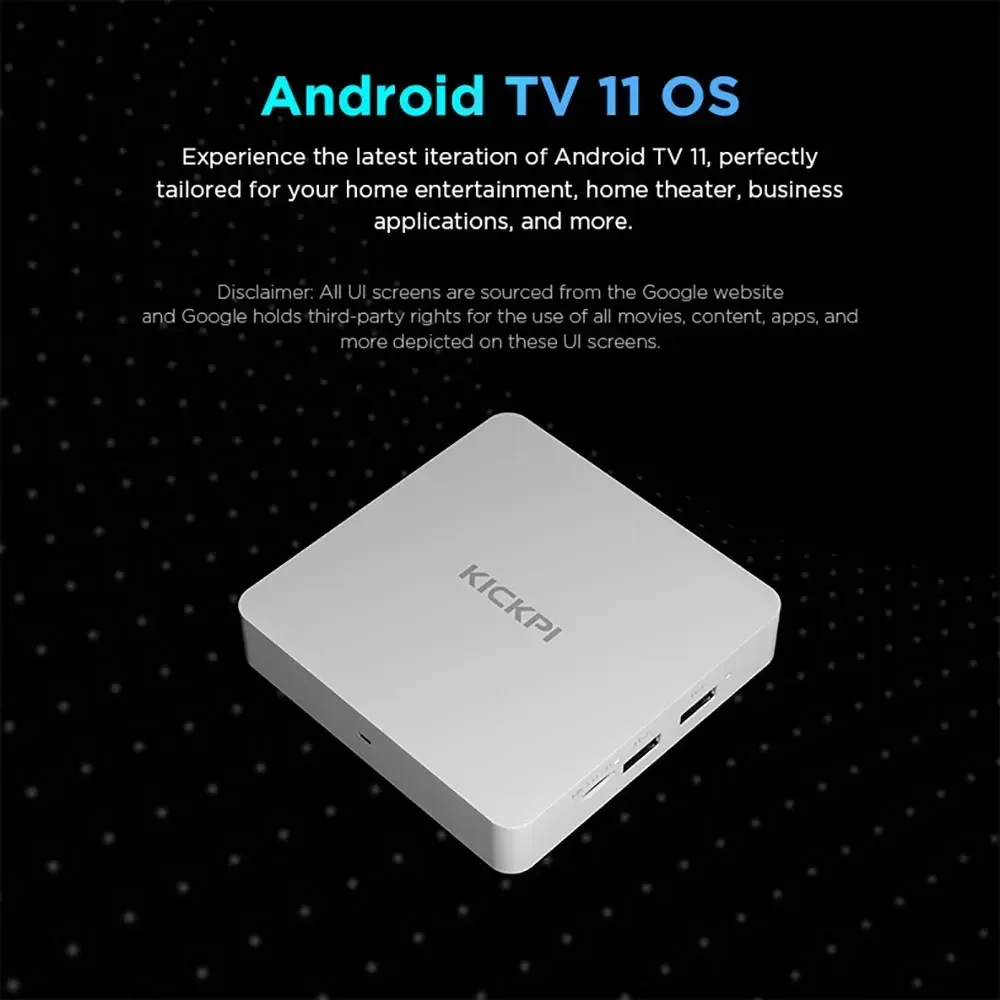 KICKPI KP1 Google Netflix TV Box Android 11.0 Amlogic S905Y4  2GB 32GB Media Player 4K Set Top Box AV1 2.4G&5G Wifi BT5.0