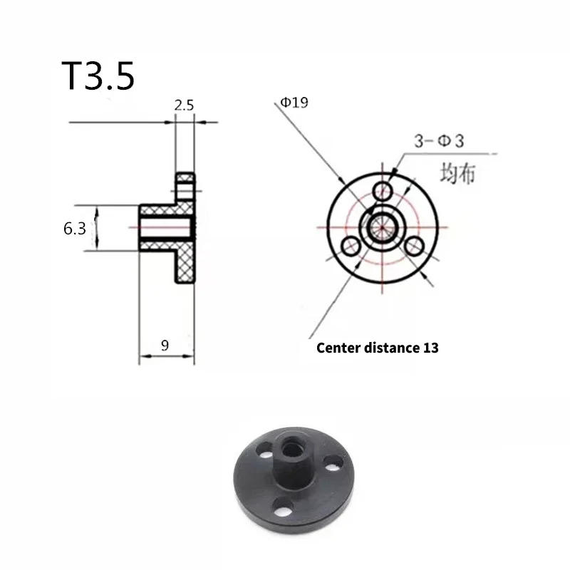 T3.5 Lead Screw 304 stainless steel with Nylon Nut CNC 3D Printer Trapezoidal Rod Lead 0.609/2.4mm Length 200mm300mm500mm550mm