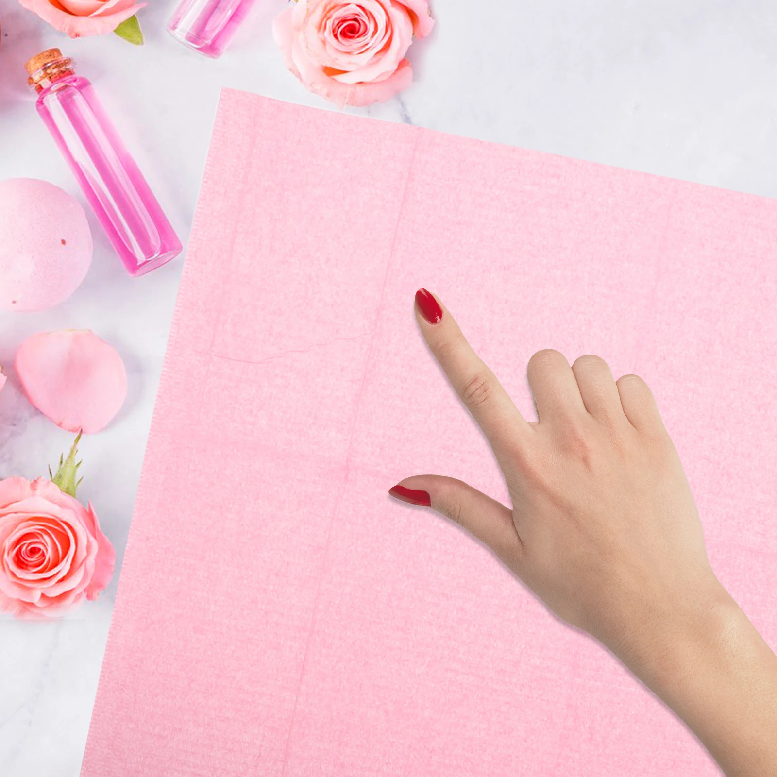 

125pcs Nail Table Mat Disposable Pink Nonwoven Hand Pillow Waterproof Oilproof Manicure Supplies Nail Equipment Sheets