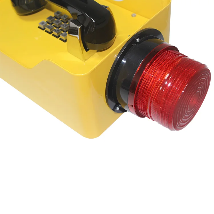VOIP  SIP Waterproof Telephone with Handset for Hot Line Industrial Heavy Duty Telephone with Keypad  Warning light
