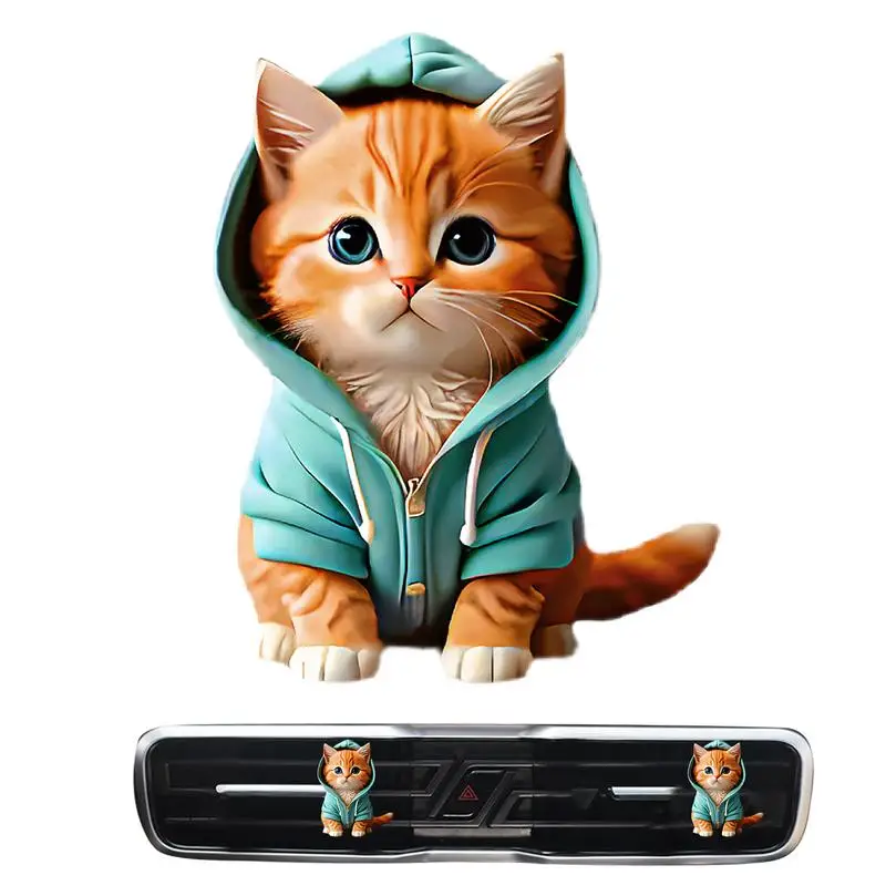 Portable Cartoon Cat Air Freshener Cats Dogs Acrylic Ventilation Clip Aromatherapy Diffuser Car Interior Accessories