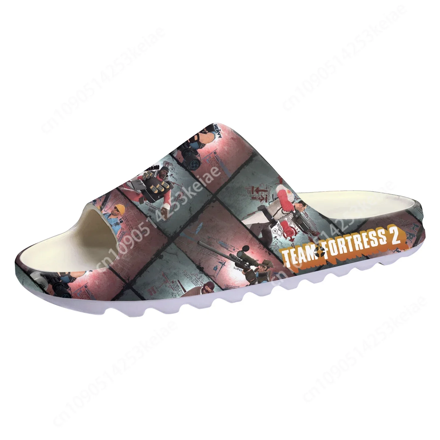 

Team Fortress 2 Soft Sole Sllipers Hot Cartoon Game Mens Womens Teenager Fashion Home Clogs Custom Water Shoes on Shit Sandals