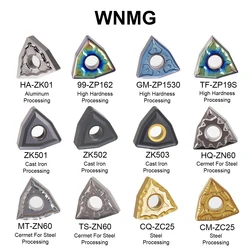 MZG 10pcs WNMG080404 WNMG080408 WNMG080412 ZK01 ZN60 High Hardness Steel Iron External Turning Tools Carbide Blade Insert WNMG