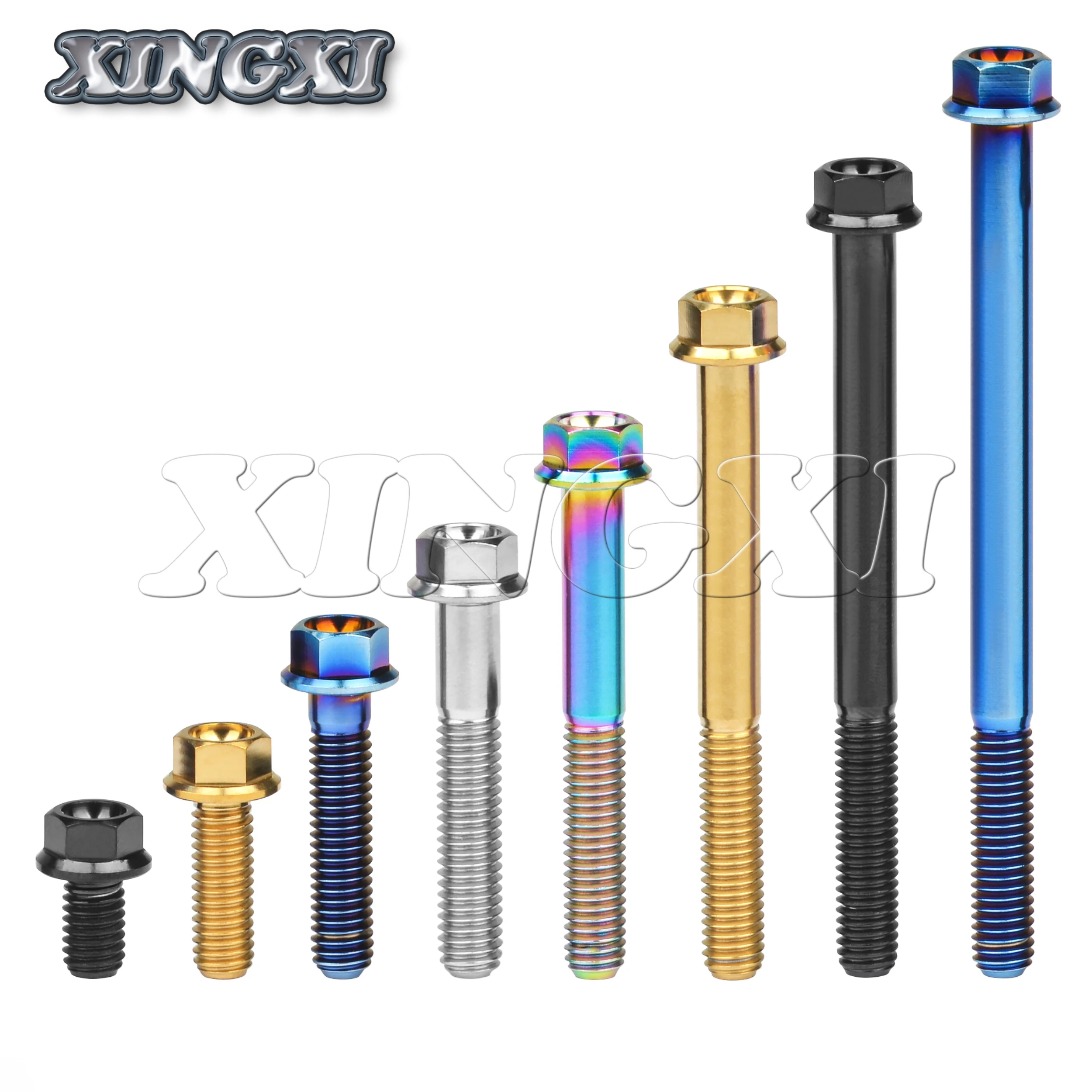 Xingxi Titanium Bolt M6M8X10 15 20 25 30 35 40 45 50 55 60 65 70 75 80 90 100mm Ti Flange Hex Head Bolt - Image 3