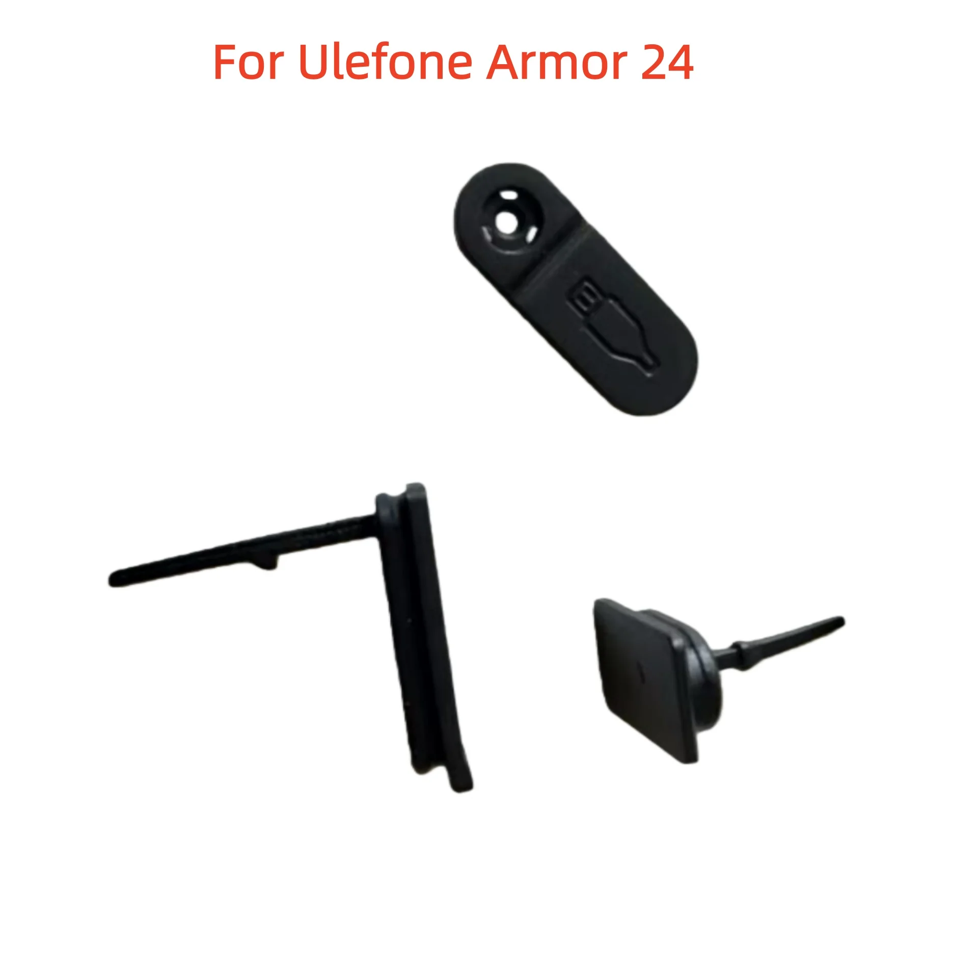 For Ulefone Armor 24 Phone Type C USB Rubber Charge Port Dust Plug Cap SIM TF Card Dust Plug Earphone Dust Plug