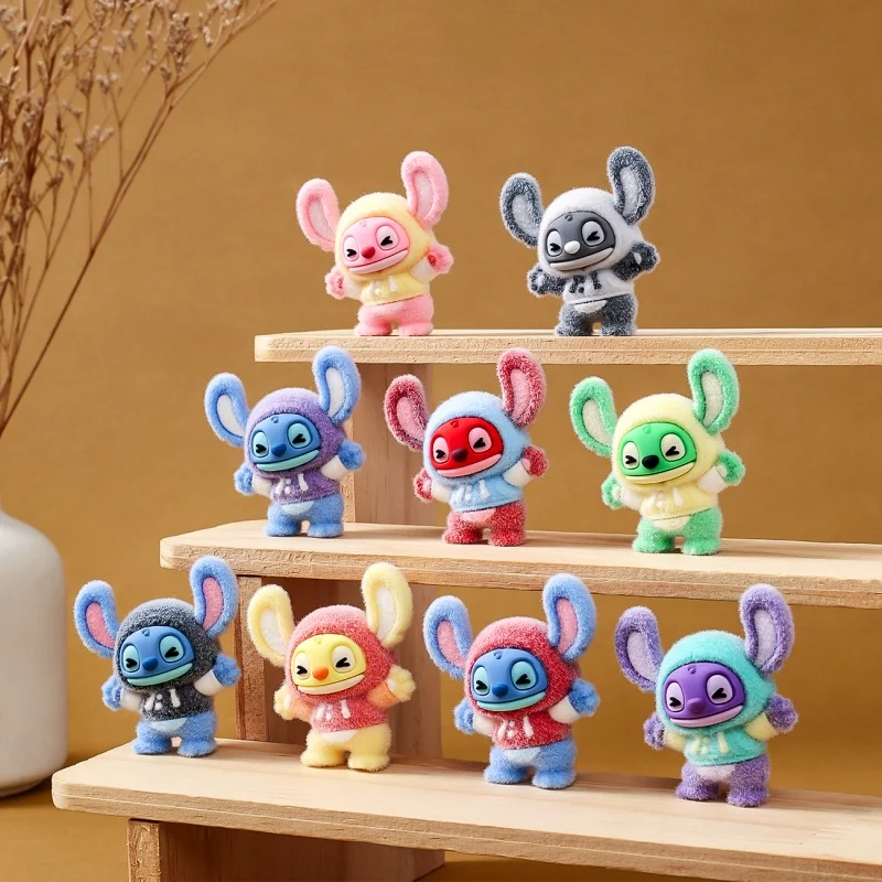 

Stitch Flocked Blind Box Cute Mini Doll Decoration Resin Craft High-End Niche Desktop Decoration Holiday Gift
