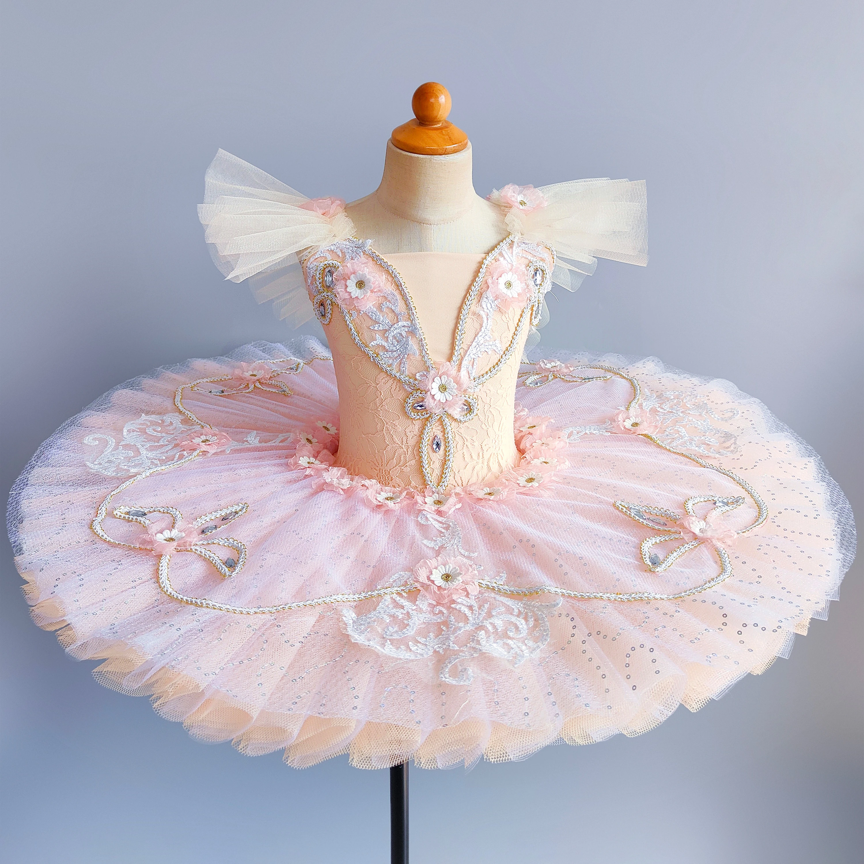 

Child Ballet Clothes Girls Sequin Lace Professional Ballet Tutu Dress Kids Swan Lake Pancake Tutu Ballerina Party Dance Costumes