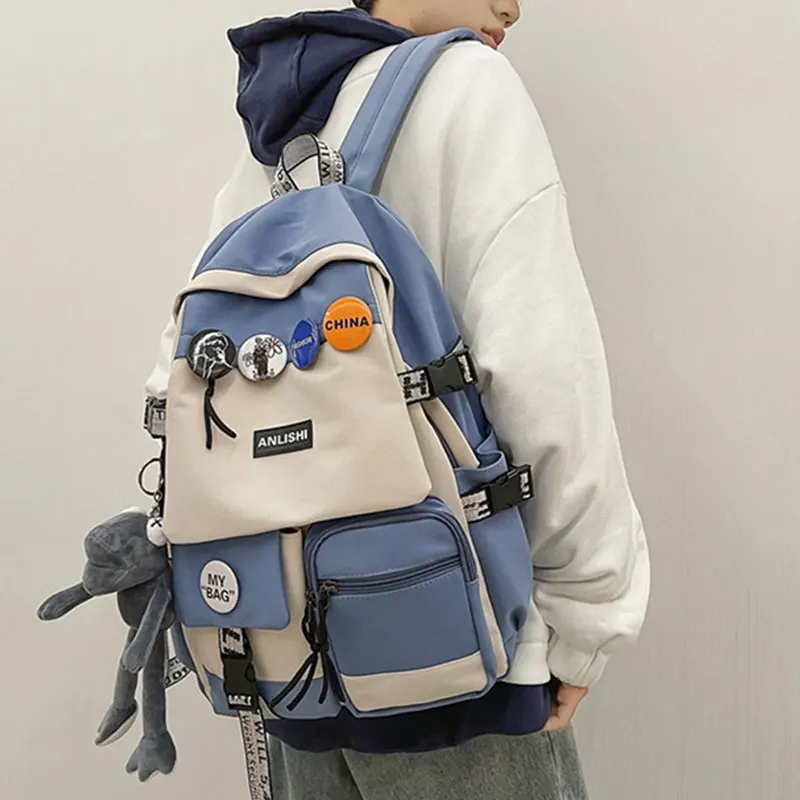 Tas Ransel Wanita Modis Kapasitas Besar Tas Ransel Perjalanan Pria Tas Sekolah Anak Perempuan dan Laki-laki Tas Sekolah Pelajar Trendi