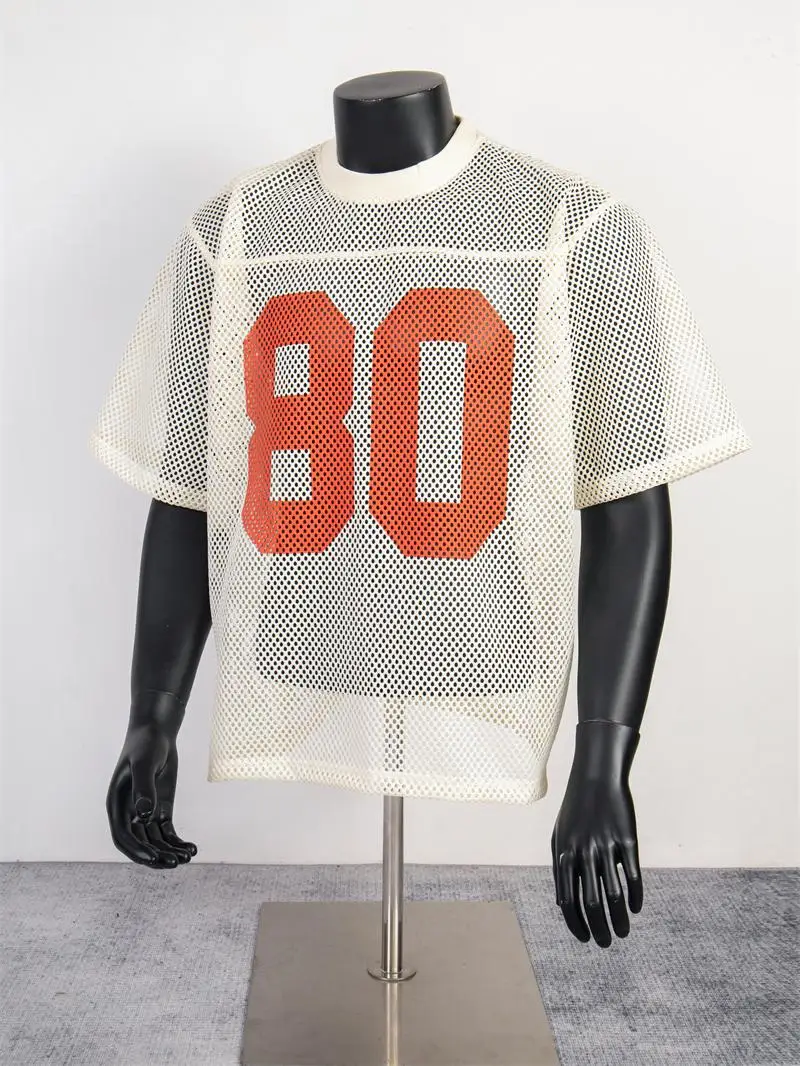 Loose Fit Summer New Style Mesh Printed T-Shirt Unisex Short Sleeve round Neck Cotton Youth Fashion Casual Top